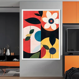 Modern Geo Floral Sunrise Radiance - NicheCanvas