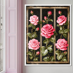 Gilded Damask Rose Collection - NicheCanvas