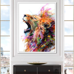 Roaring King Wild Color Burst - NicheCanvas