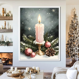 Winter Candlelight Glow - NicheCanvas