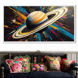 Cosmic Rings of Saturn's Glow - NicheCanvas