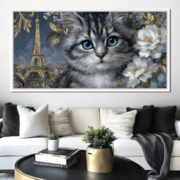 Eiffel Dreams Feline Romance - NicheCanvas