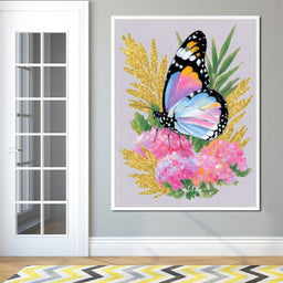 Radiant Butterfly among Blossoms - NicheCanvas