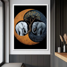 Elephant Yin-Yang - TooplesArt - NicheCanvas