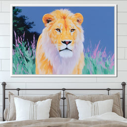 Golden Lion in Wilderness - NicheCanvas