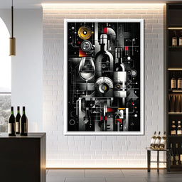 Mechanical Wine Mosaic - NicheCanvas