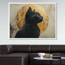 Golden Feline Aura Portrait - NicheCanvas