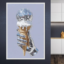 Chrome Hand Disco Ice Cream Dream - NicheCanvas