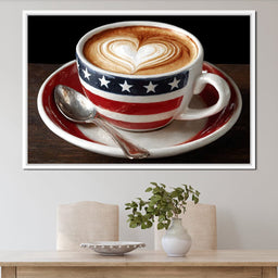 Patriotic Latte Heart Cup - NicheCanvas