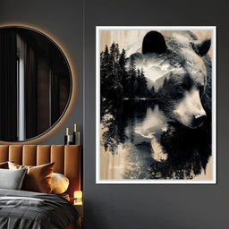 Wild Pines Bear Reflection - NicheCanvas