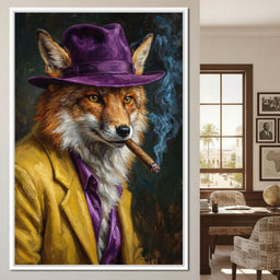 Gentleman Fox Smoking Cigar - NicheCanvas