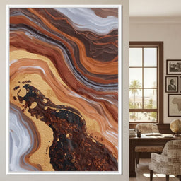 Gilded Canyon River Flow - NicheCanvas