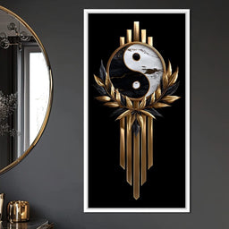 Golden Yin Yang Marble Elegance - NicheCanvas