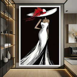 The White Dress -  Elegant Nocturne Silhouette - NicheCanvas