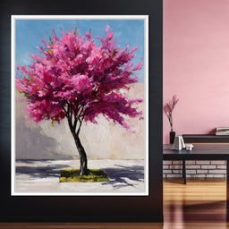 Fuchsia Blossom Tree Courtyard - NicheCanvas