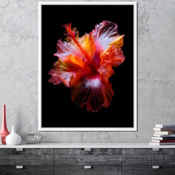 Radiant Hibiscus Petal Flame - NicheCanvas