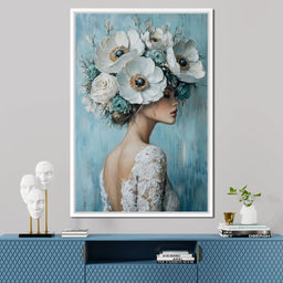 Petal Crowned Bridal Elegance - NicheCanvas
