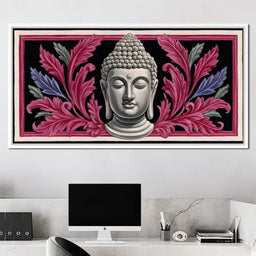 Peaceful Buddha Floral Tranquil Zen - NicheCanvas