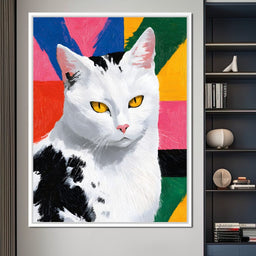 Colorful Cat Pop Style Portrait - NicheCanvas