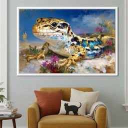 Golden Lizard Meadow Glow - NicheCanvas