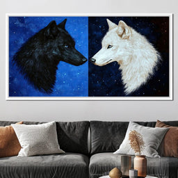 Celestial Wolves Starlit Encounter - NicheCanvas