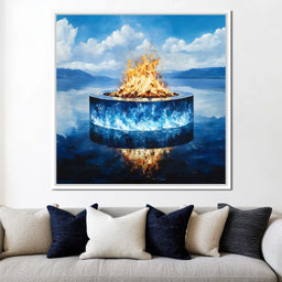 Blue Horizon Flame Enchantment - NicheCanvas