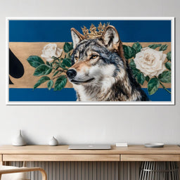 Golden Crowned Wolf Majesty - NicheCanvas