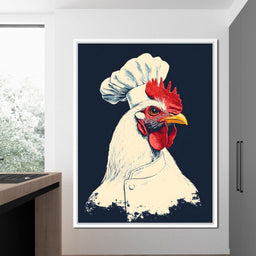 Chef Rooster Portrait - NicheCanvas