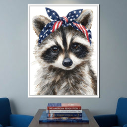 Patriotic Bandana Raccoon - NicheCanvas