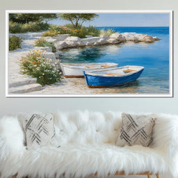 Tranquil Coastal Rowboats Escape - NicheCanvas