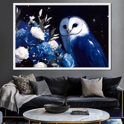 Nocturnal Blossom Owl Sentinel - NicheCanvas