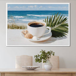 Morning Coffee By The Sea Shore - NicheCanvas