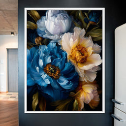 Midnight Peony Garden Radiance - NicheCanvas