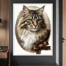 Blue Eyed Tabby Cat Portrait - NicheCanvas