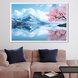 Tranquil Blossom Reflection - NicheCanvas