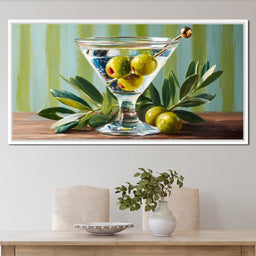 Olive Martini Still Life Delight - NicheCanvas