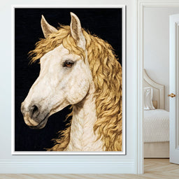 Golden Mane Horse Portrait - NicheCanvas