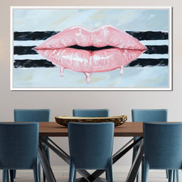 Pink Allure on Striped Horizon - NicheCanvas