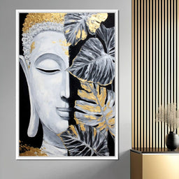 Golden Lotus Buddha Portrait - NicheCanvas