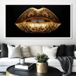 Golden Lips Elegance Illumination - NicheCanvas