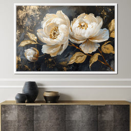 Golden Petals on Midnight - NicheCanvas