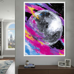 Neon Disco Moon Parade - NicheCanvas