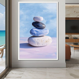 Coastal Stone Balance Zen - NicheCanvas