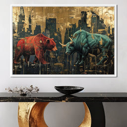 Stock Market Bear & Bull Clash - NicheCanvas