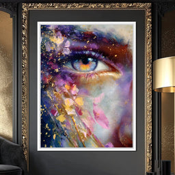 Cosmic Eye Gold Splatter - NicheCanvas