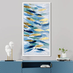 Golden Koi Abstract Waterscape - NicheCanvas