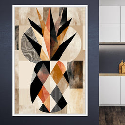 Geometric Still Life of Tropical Pineapple - NicheCanvas