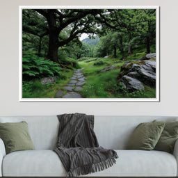 Emerald Forest Stone Pathway - NicheCanvas
