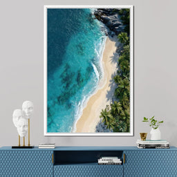 Tropical Cove Aerial Shoreline - NicheCanvas