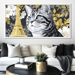 Feline Elegance Parisian Dreams - NicheCanvas